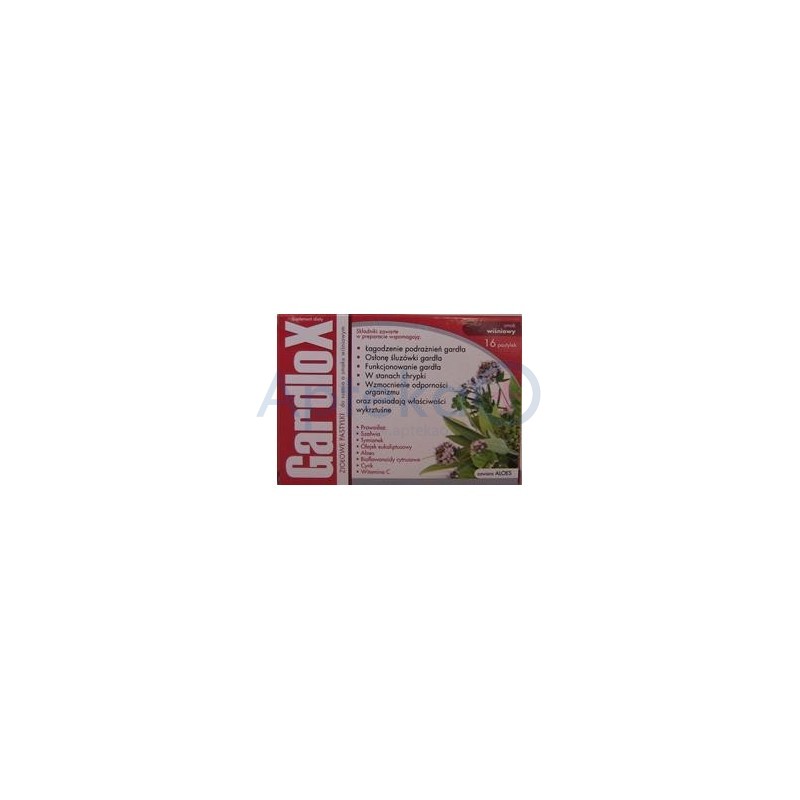 Gardlox pastylki ziołowe o smaku wiśniowym 16 sztuk