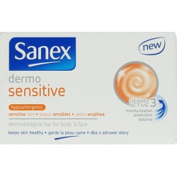 Sanex Dermo Sensitive hypoalergiczna kostka myjąca do ciała i twarzy skóra wrażliwa 90g