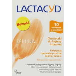 Lactacyd Femina chusteczki w saszetkach do hig. intymnej 10szt.