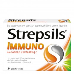 Strepsils Immuno na gardło z witaminą C pastylki 24 past.