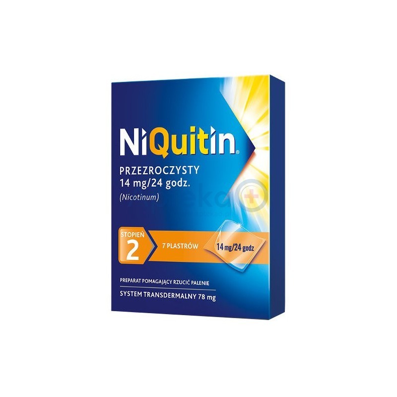 Niquitin 14 mg/24 h plastry przezroczyste 2 stopień 7szt.