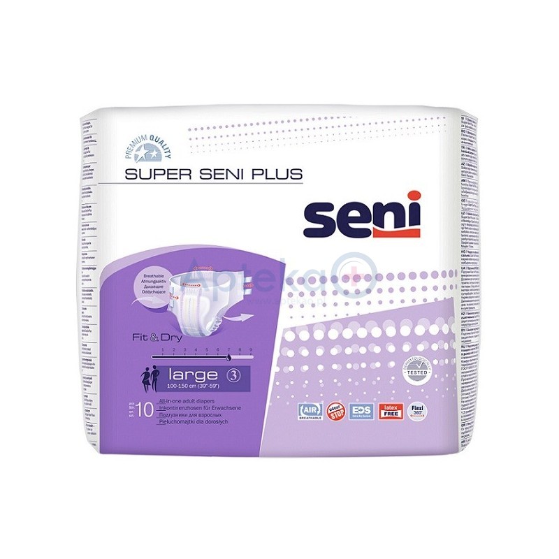 Seni Super Seni Plus Air Large 3 100-150cm pieluchomajtki 10 sztuk