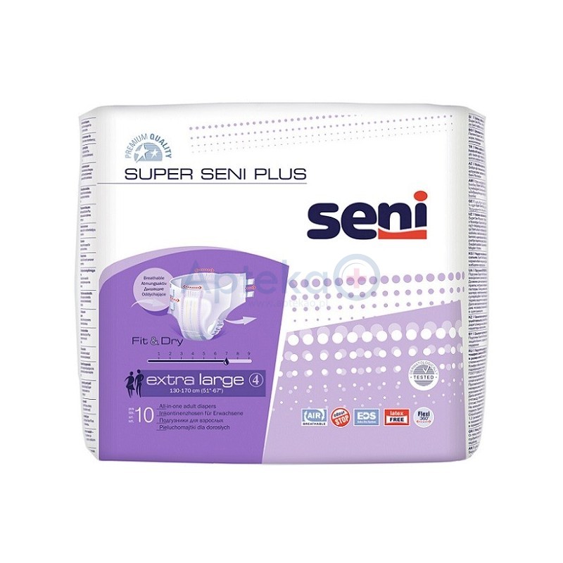 Seni Super Seni Plus Air Extra Large 4 130-170cm pieluchomajtki 10 sztuk