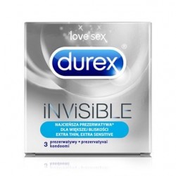 Durex Invisible Extra Thin najcieńsza prezerwatywa 3 sztuki