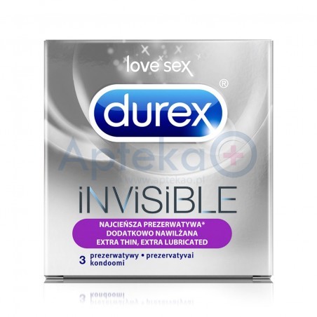 Durex Invisible Extra Thin dodatkowo nawilżane 3 sztuki