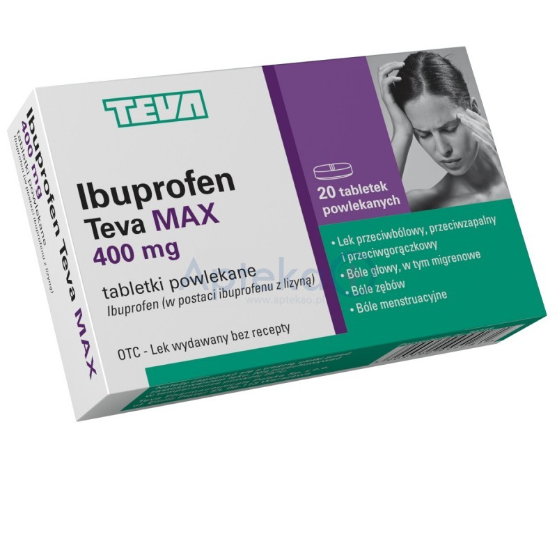 Ibuprofen Teva Max 400 mg 20 tabletek powlekanych