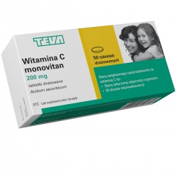 Witamina C Monovitan  (Vitaminum C Teva) 200 mg 50 tabletek drażowanych