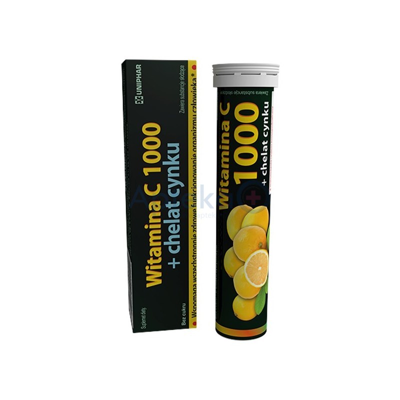 Witamina C 1000 + chelat cynku tabletki musujące 20 sztuk