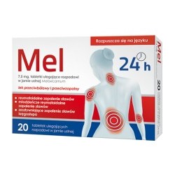 Mel 7,5 mg tabletki ulegające rozpadowi w jamie ustnej 20 sztuk