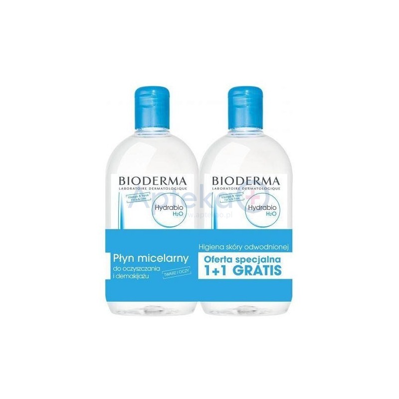 Bioderma Hydrabio H2O płyn micelarny 500ml + Bioderma Hydrabio H2O płyn micelarny 500 ml GRATIS