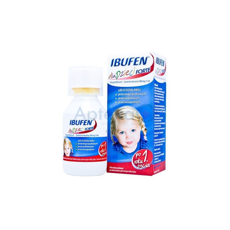 Ibufen Forte 200 mg/5 ml zawiesina doustna smak truskawkowym 100 ml