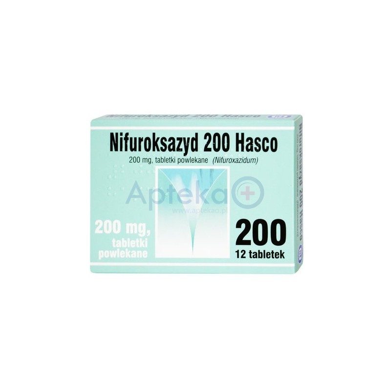 Nifuroksazyd Hasco 200 mg 12 tabletek powlekanych