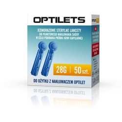 Optilets jednorazowe sterylne lancety do nakłuwacza Optilet 50 sztuk