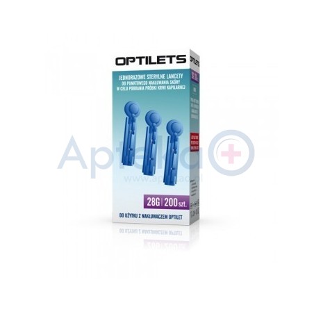 Optilets jednorazowe sterylne lancety do nakłuwacza Optilet 200 sztuk
