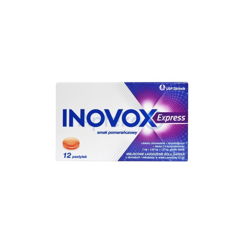 Inovox Express smak pomarańczowy 12 pastylek do ssania