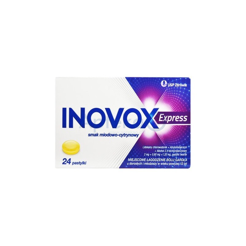 Inovox Express smak miodowo-cytrynowy 24 pastylki do ssania