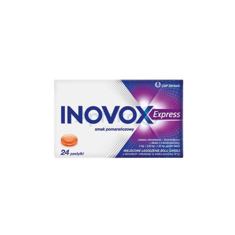 Inovox Express smak pomarańczowy 24 pastylki do ssania