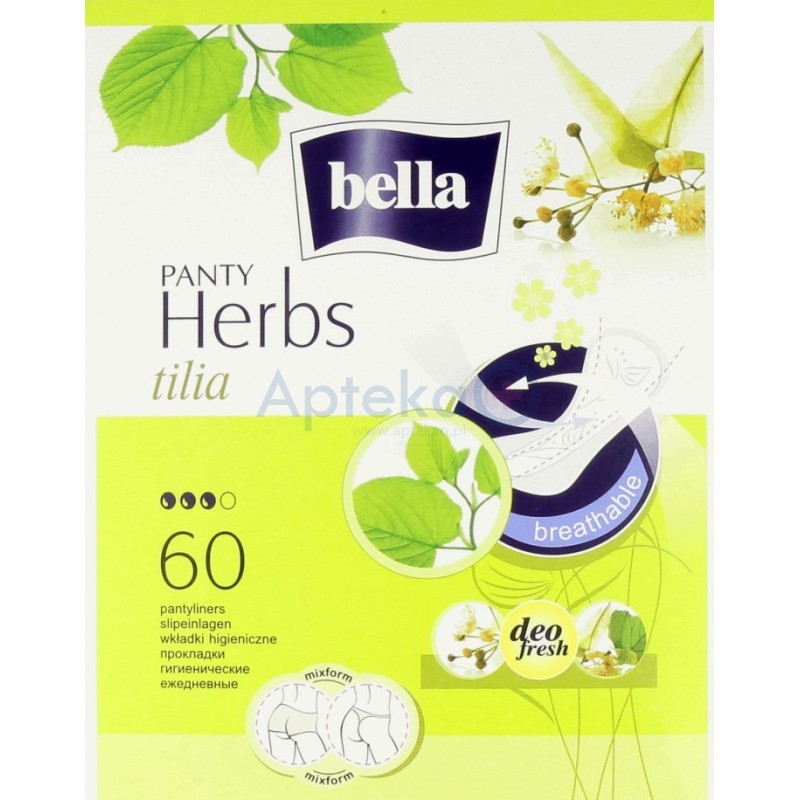 Bella Panty Herbs tilia wkładki higieniczne wzbogacone kwiatem lipy 60 szt.