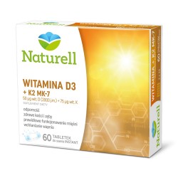 Naturell Witamina D3 + K2 MK-7 tabletki do ssania 60 tabl.