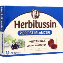 Herbitussin Porost islandzki + witamina C  pastylek do ssania 12 past.