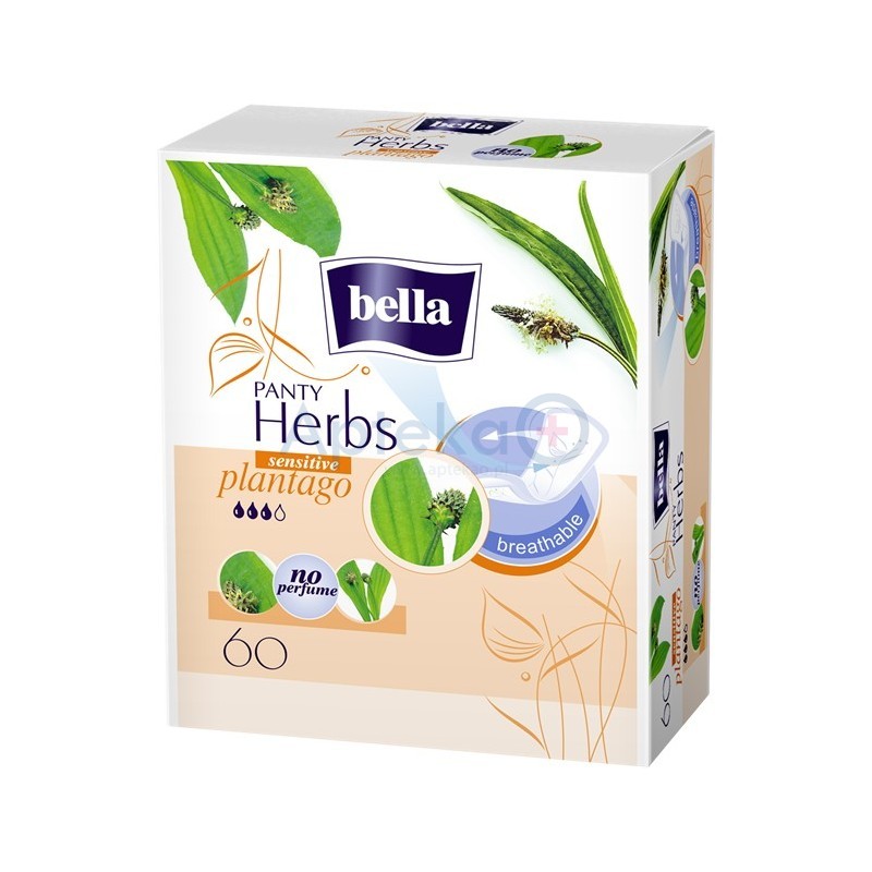 Bella Panty Herbs Sensitive plantago wkładki higieniczne wzbogacone babką lancetowatą 60 szt.