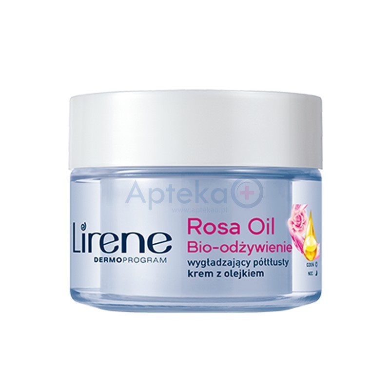 Lirene Rosa Oil Bio-odżywienie Wygładzający krem pótłusty z olejkiem z róży na dzień i na noc 50ml