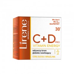 Lirene C+Dpro Vitamin Energy 30+ Odżywczy krem głęboko nawilżający dla cery suchej i wrażliwej na dzień i na noc 50ml