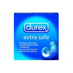Durex Extra Safe prezerwatywy grubsze 3 sztuki