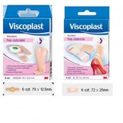 Zestaw Viscoplast Poloderm na odciski 6 plastrów + Viscoplast Komfort na otarcia 6 plastrów GRATIS 1 op. 