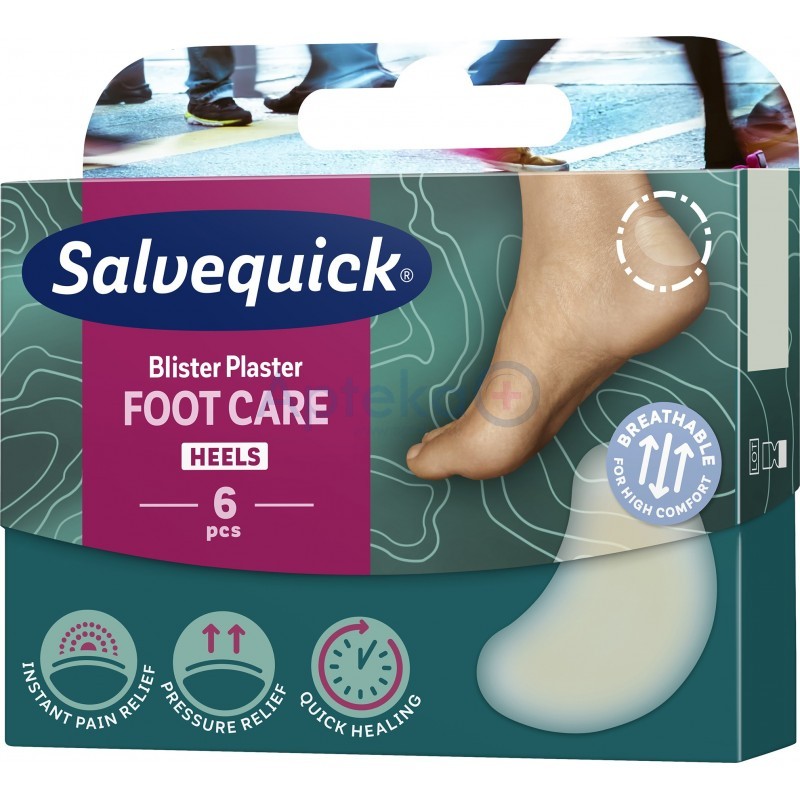 Salvequick FOOT CARE medium plastry na pęcherze i otarcia średnie 6 sztuk