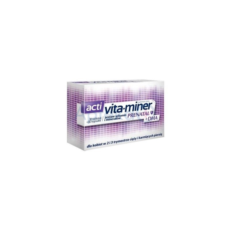 Acti Vita-miner Prenatal + DHA 2 (Vita-miner Prenatal + DHA 2) 30 tabletek + 30 kapsułek 60 szt. 