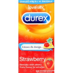 Durex Strawberry prezerwatywy o smaku truskawki 12 szt.