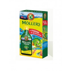 Moller's Tran Norweski o aromacie cytrynowym 250 ml + PIÓRNIK GRATIS