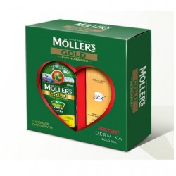 Moller's Tran Norweski Gold o aromacie cytrynowym 250ml + Dermika Gold 24K krem-maska w PREZENCIE