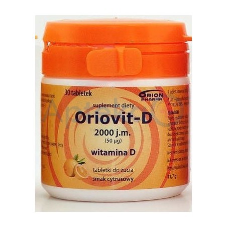 Oriovit-D 2000j.m. tabletki o smaku owocowym 30tabl.