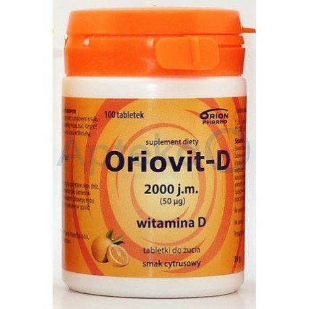 Oriovit-D 2000j.m. tabletki o smaku cytrusowym 100tabl.