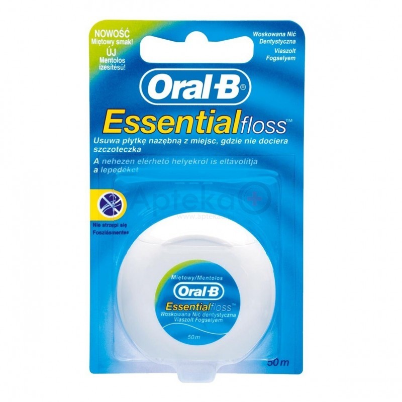 Oral-B Essential Floss nić dentystyczna miętowa woskowana 50m