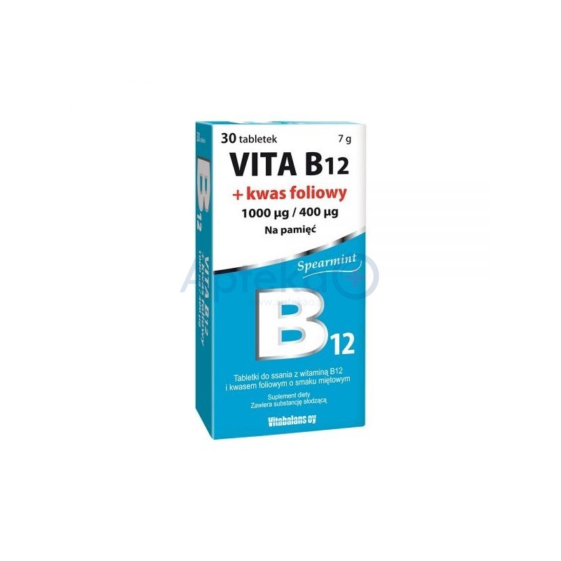 Vita B12 + Kwas foliowy  tabletki do ssania 30 tabl.