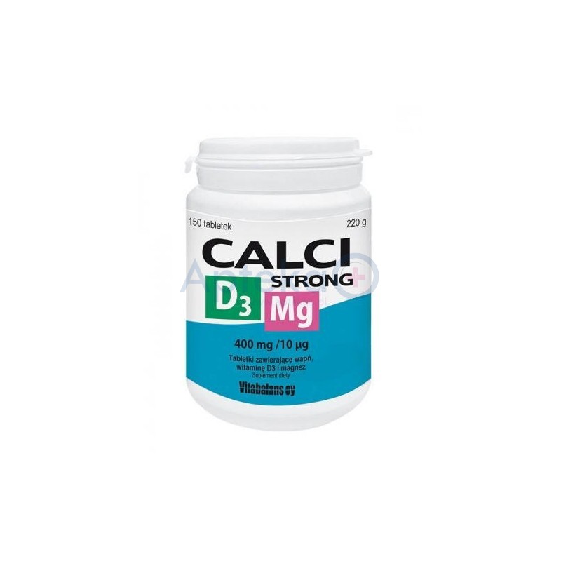 Calci Strong + D3 + Magnez tabletki 150tabl.