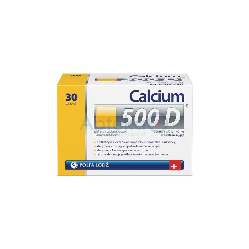 Calcium 500 D proszek musujący 30 sasz.