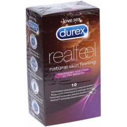 Durex Real Feel Dodatkowo Nawilżane prezerwatywy 10szt.