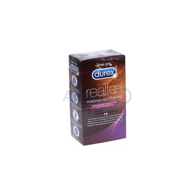 Durex Real Feel Dodatkowo Nawilżane prezerwatywy 10szt.
