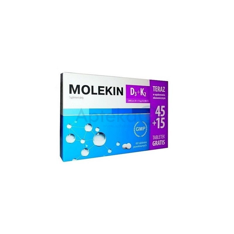 Molekin D3+K2 tabletki powlekane 45 + 15tabl. GRATIS