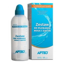 Zestaw do płukania nosa i zatok Apteo butelka + 12 saszetek 1op.