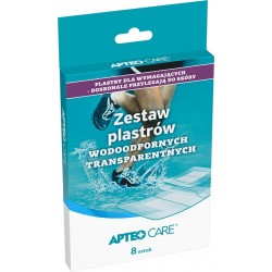 Zestaw plastrów wodoodpornych transparentnych Apteo 8szt.