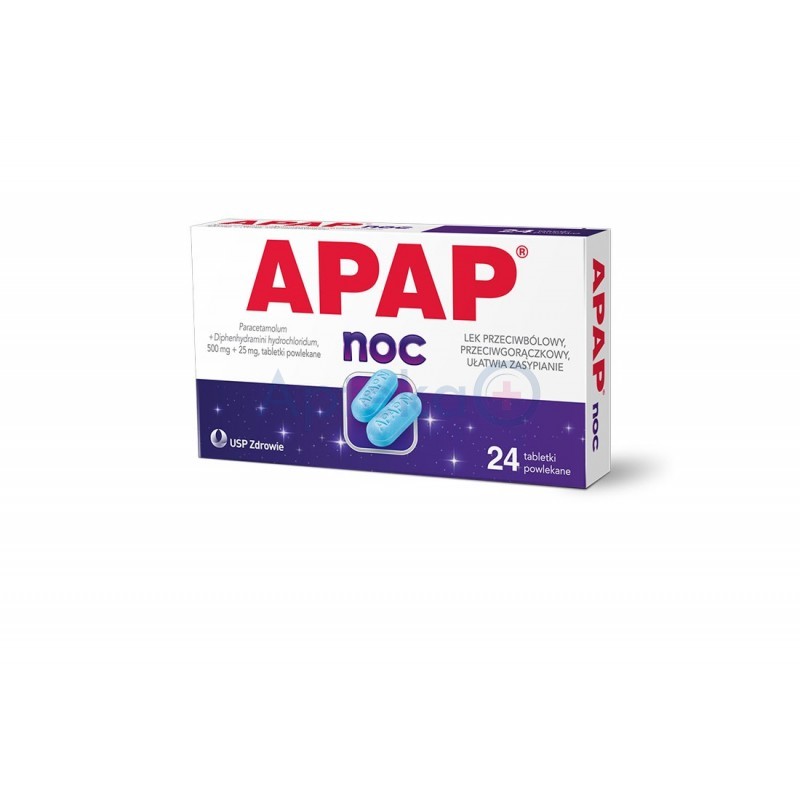 Apap Noc 500 mg + 25 mg  tabletki  powlekane 24 tabl.