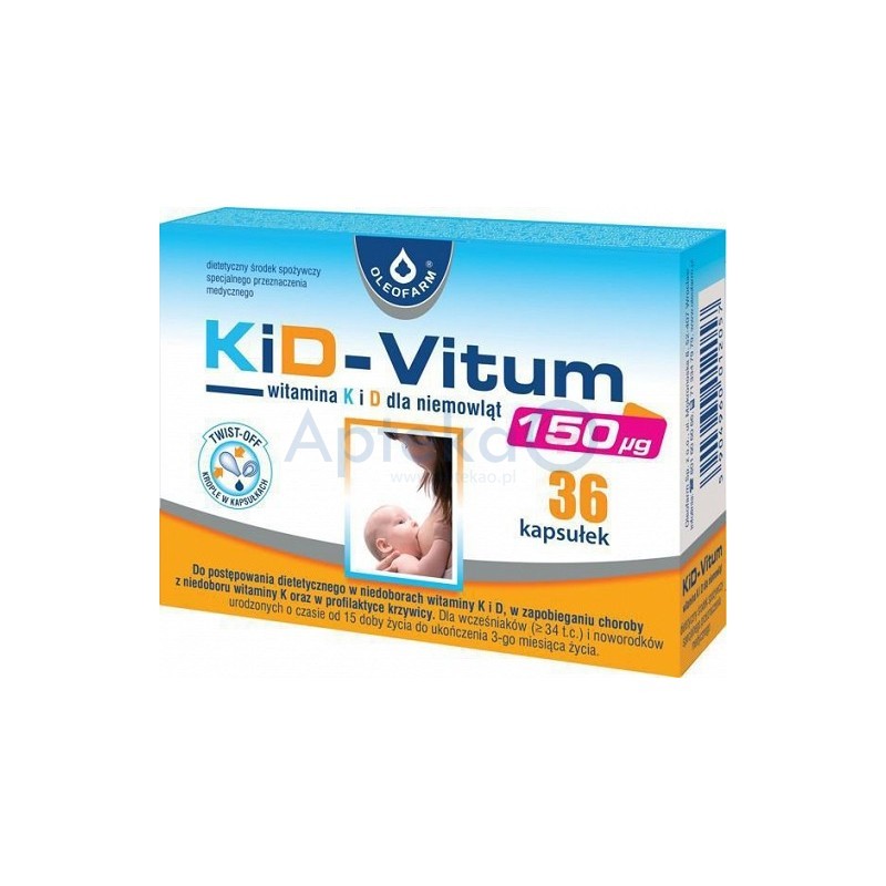 KiD Vitum witamina D3 + K 150mcg kapsułki twist-off 36 kaps.