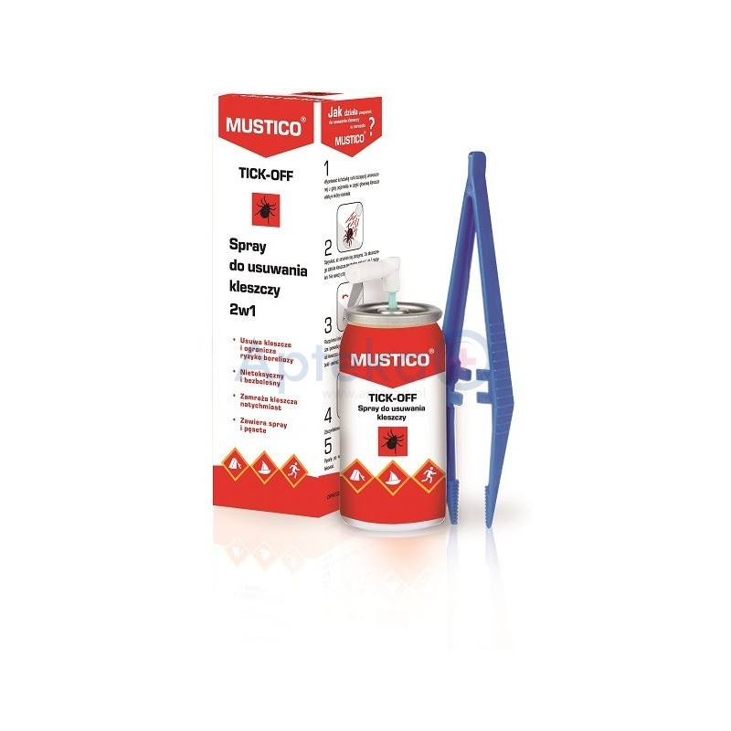 MUSTICO TICK-OFF Spray do bezpiecznego usuwania kleszczy 2w1 8 ml