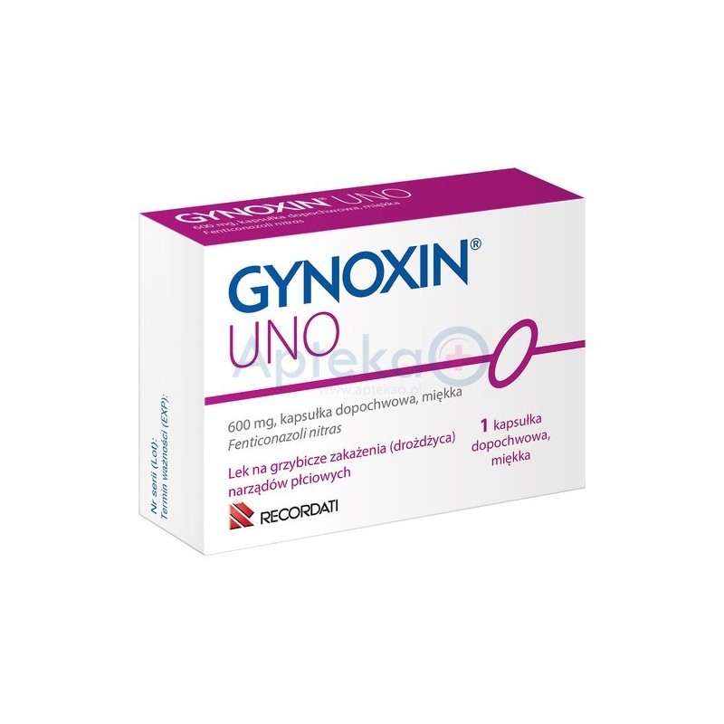 Gynoxin Uno 600mg kapsułki dopochwowe 1kaps.