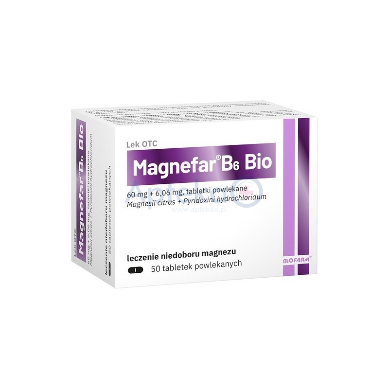 Magnefar B6 Bio tabletki powlekane 50tabl.
